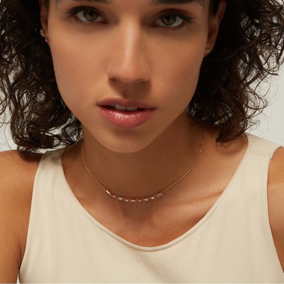 18K GOLD PLATED - Zircon NECKLACE - Picture 2 of 4